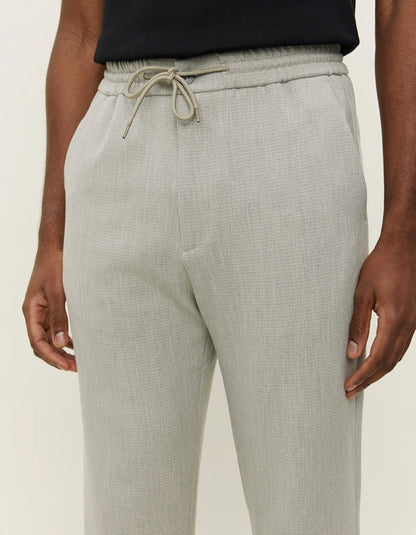 Como Structured Tapered Pant- Snow Melange