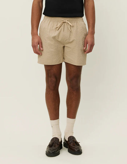 Stan Seersucker Swim Short- Irish Cream