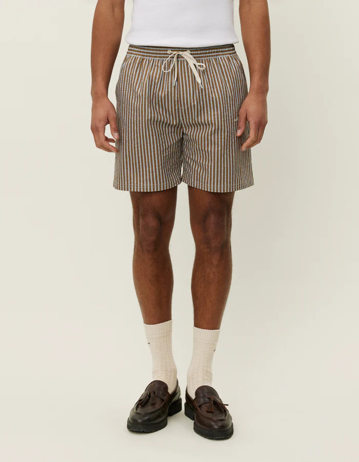 Stan Seersucker Swim Short- Plant Green