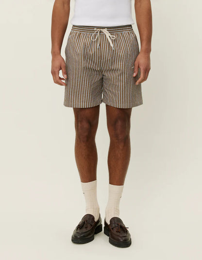 Stan Seersucker Swim Short- Plant Green