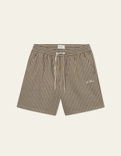 Stan Seersucker Swim Short- Plant Green