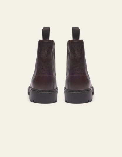 TRAIS GRAIN LEATHER CHELSEA BOOT- BROWN
