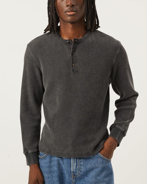 Waffle Henley- BLACK