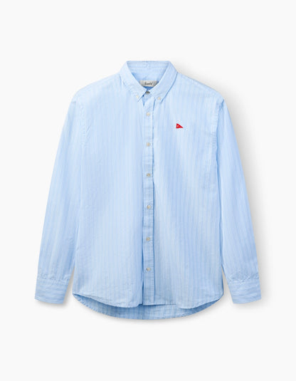 FLAG REGULAR OXFORD SHIRT- LIGHT BLUE STRIPE