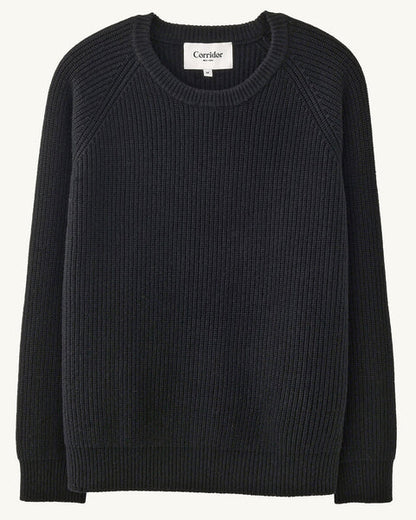 Wool Cashmere Crewneck-BLACK