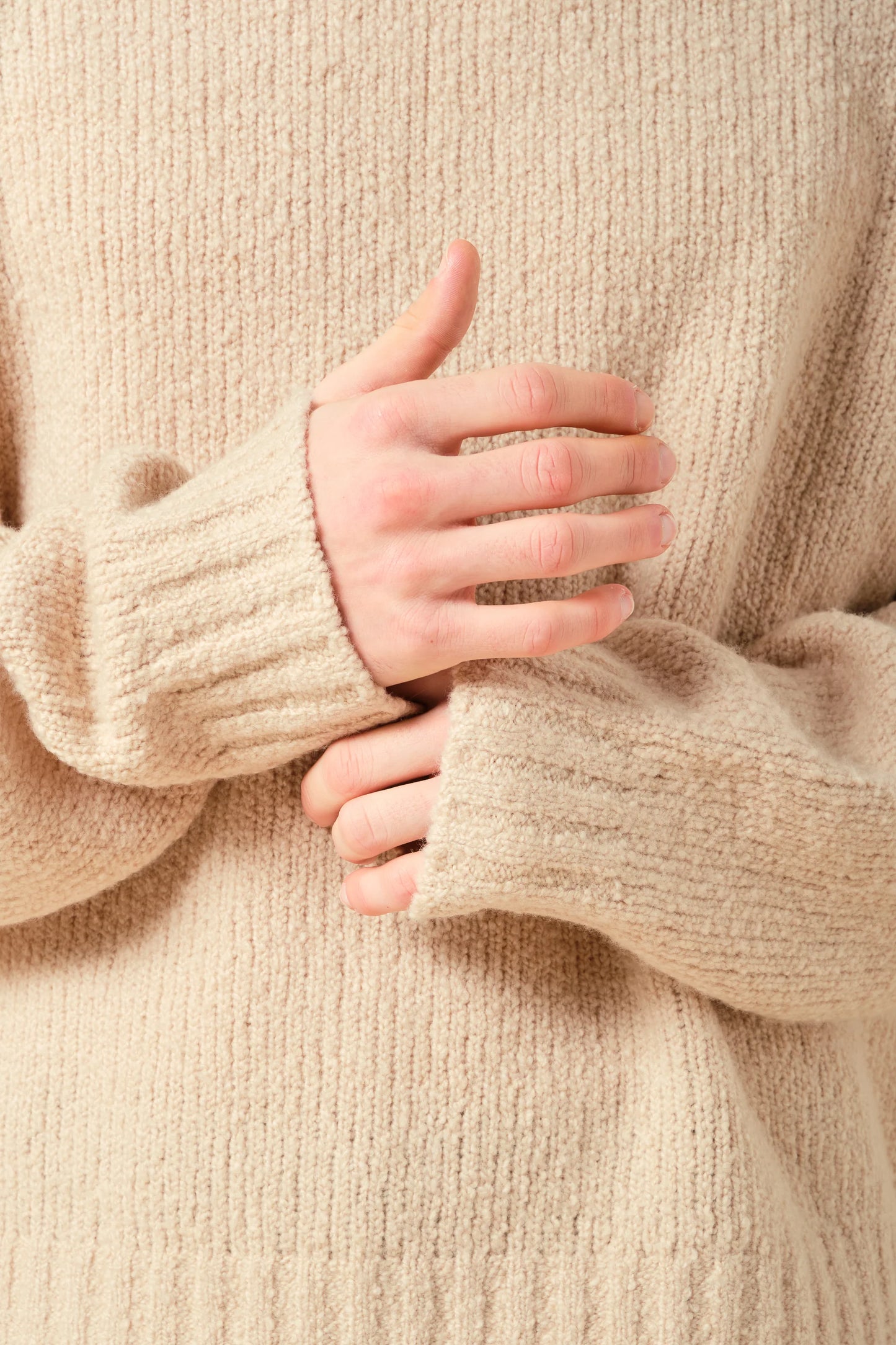 CROPPED WOOL KNIT - SAND