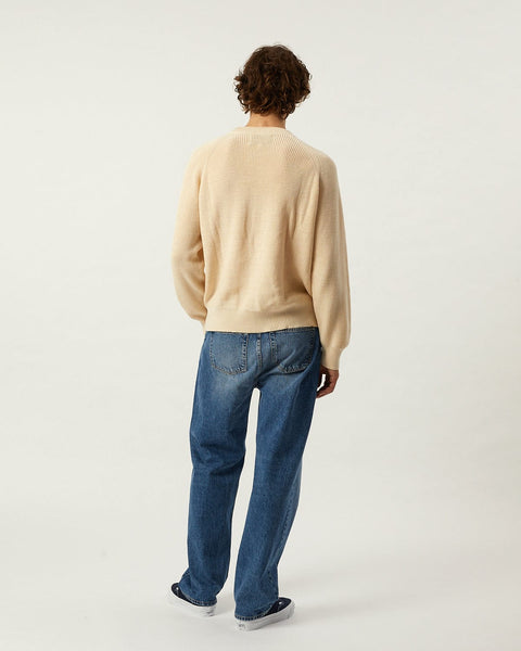 Ribbed Cotton Crewneck- Natural