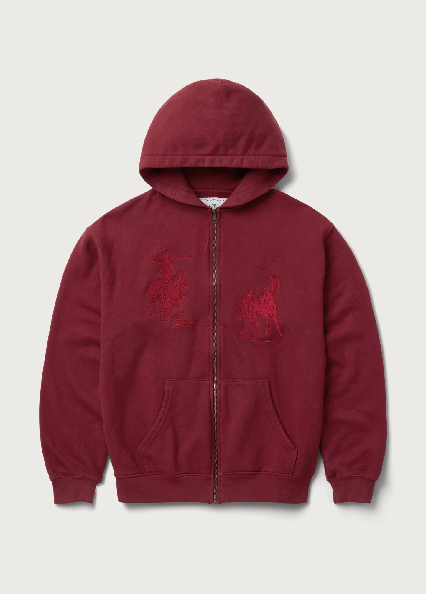 Into The Distance Zip Up Hoodie -  Washed Burgundy