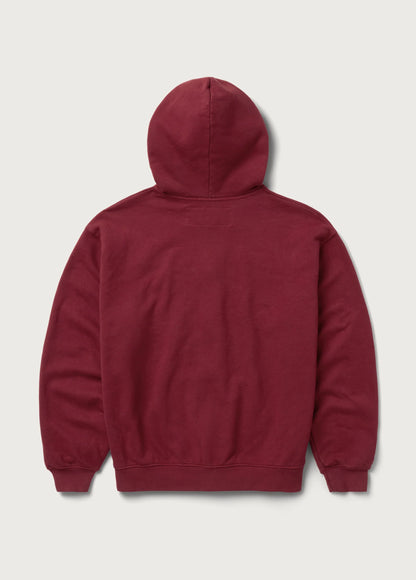 Into The Distance Zip Up Hoodie -  Washed Burgundy