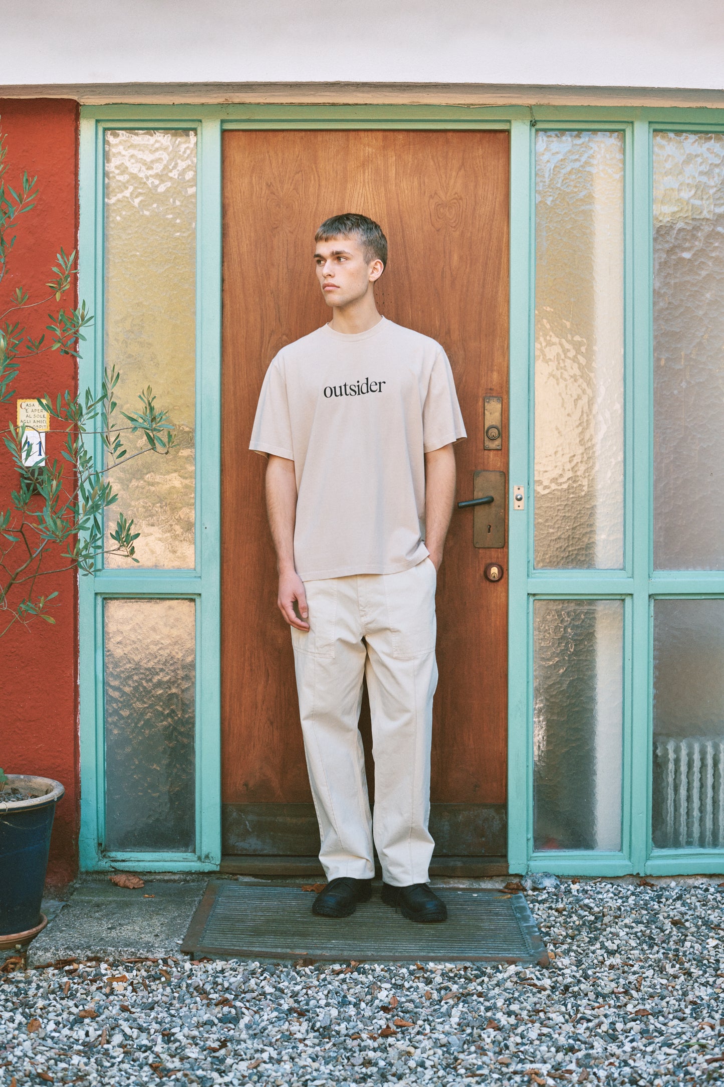 Foret Outsider Pigment Dye T-shirt Oat