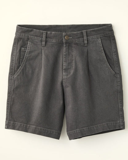 HEAVY TWILL PLEATED SHORT - GREY