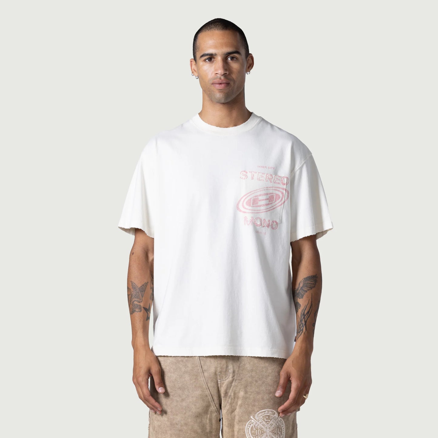 Stereo Mono Tee- CREAM