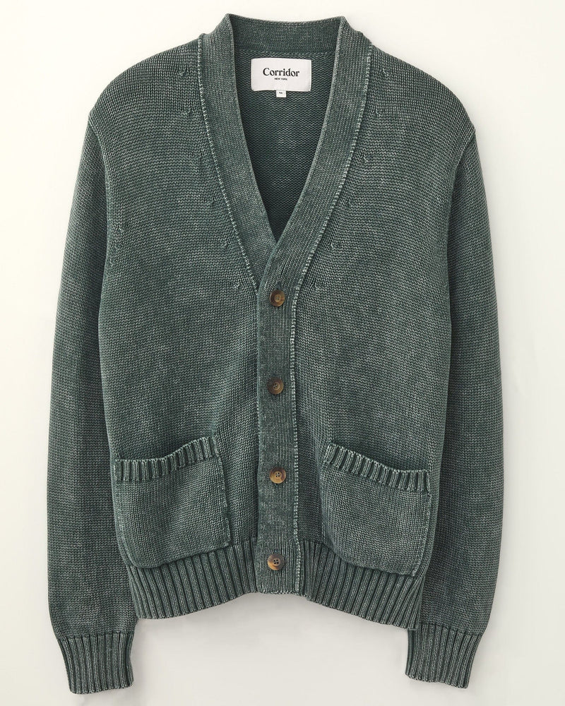 Acid Wash Cardigan- JADE