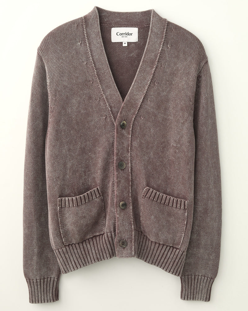 Acid Wash Cardigan- PURPLE