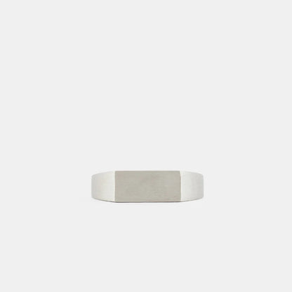 Silver Brushed Rectangle Ring