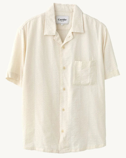 Striped Seersucker SS- White