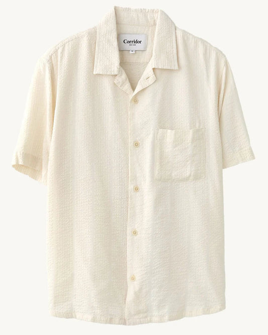Striped Seersucker SS- White