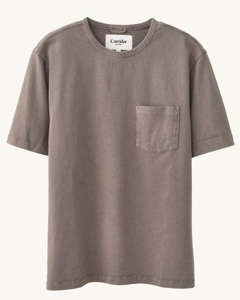 Organic Garment Dye Tee- GREY