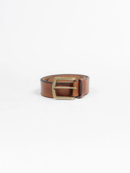 Wide Leather Belt - Tan