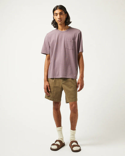 HEAVY TWILL PLEATED SHORT - ARMY